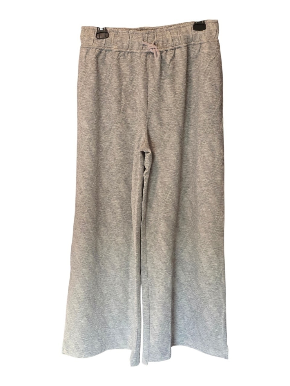 Umgee Light Heather Gray Wide-Leg Sweatpants with Drawstring